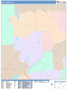 West Hartford Digital Map Color Cast Style